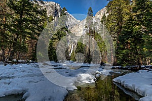 Upper and Lower Yosemite Falls - Yosemite National Park, California, USA