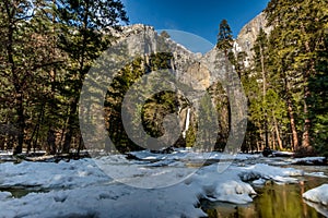 Upper and Lower Yosemite Falls - Yosemite National Park, California, USA