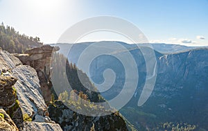 Upper and Lower Yosemite Falls in Yosemite National Park - View from Glacier View Point - California, USA