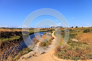 Upper Newport Bay Nature Preserve hiking trail winds along the m