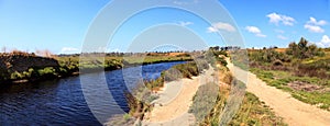 Upper Newport Bay Nature Preserve hiking trail winds along the m