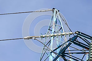 Upper part of electric power transmission line, Sofia, Bulgaria