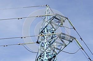 Upper part of electric power transmission line, Sofia, Bulgaria