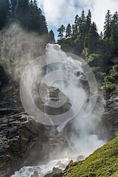 Upper Part of the Krimml Waterfalls, Highest Waterfall in Austria