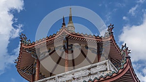 The upper part of the pagoda of a Chinese Kek Lok Si Temple