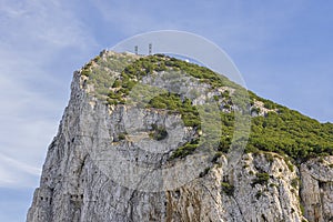 The upper part of the rock of Gibraltar