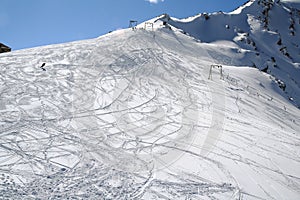 The upper part of the ski slope of Mount Cheget