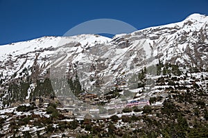 Upper Pisang village, Around Annapurna trek, Manang district, Gandaki zone, Nepal Himalayas, Nepal