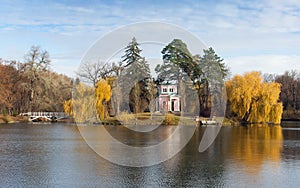 Upper pond in park Sofiyivka. Uman city, Central Ukraine photo