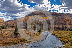 Upper Rio Grande River Near Creede Colorado At Fall photo