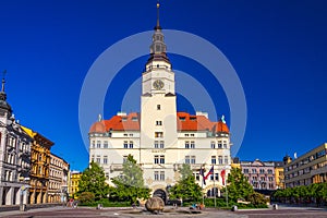 Upper Square with the City Hall in Opava town, Czech Republic