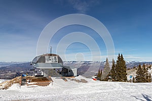 Upper station of the ski lift Aspen Colorado