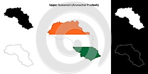 Upper Subansiri outline map