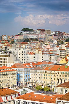 Upper Sunny Summer Picturesque Image of Lisbon City in Portugal