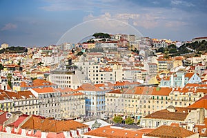 Upper Sunny Summer Picturesque Image of Lisbon City in Portugal