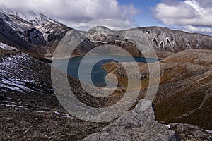 Upper Tama Lake Landscape, Tongariro National Park, New Zealand