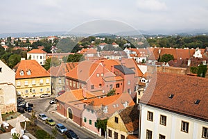 The Upper Town in Zagreb city, view from above
