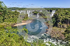 Upper view of the at Iguazu Falls, Brazil