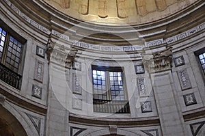 Upper wall from interior of Pantheon National from Alfama district in Lisbon