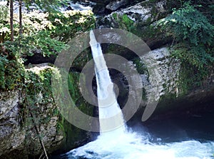 The upper waterfall Giessenfall or Der Obere Giessenfall or Ober Giessenfall waterfall, Thur River