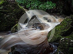 Upper waterfalls on Kirk Burn, Campsie Glen