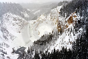 Upper Yellowstone Falls in Winter