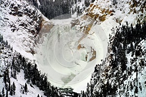 Upper Yellowstone Falls in Winter