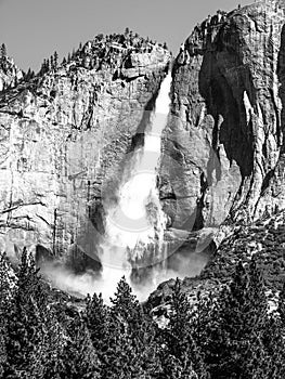 Upper Yosemite Fall, the highest waterfall in Yosemite National Park, California, USA