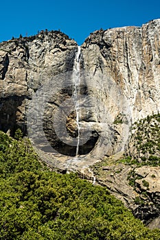 Upper Yosemite Falls From Halfway Up The Trail