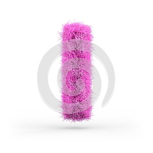 Uppercase fluffy and furry font. 3D