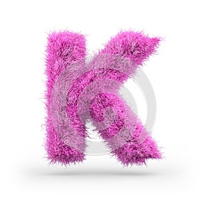 Uppercase fluffy and furry font. 3D