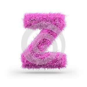 Uppercase fluffy and furry font. 3D