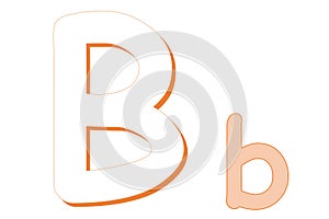 Uppercase and lowercase orange B letter