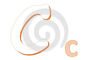 Uppercase and lowercase orange C letter