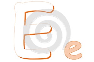 Uppercase and lowercase orange E letter