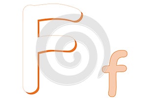 Uppercase and lowercase orange F letter