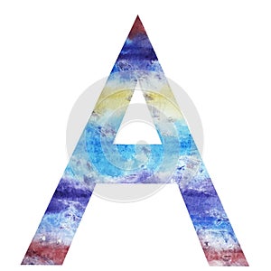 Uppercase watercolor letter A