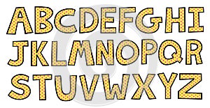 Uppercase Yellow & Pink Alphabet Lettering
