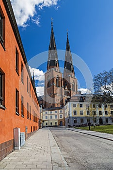 Uppsala Cathedral in the centre of city