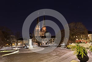 Uppsala Cathedral by night