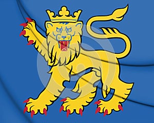 Uppsala kommun coat of arms, Sweden. 3D Illustration