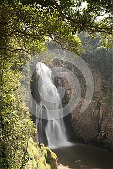 Upright photography Long exposure of Heo Narok waterfall in Khoa Yai National park