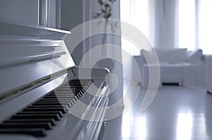 an upright piano and foot pedal set in a living room