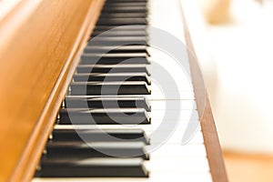 Upright piano keyboard or piano keys