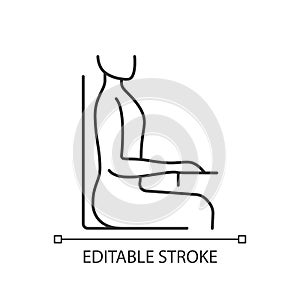 Upright sitting posture linear icon