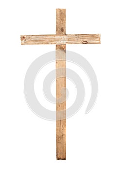 Upright wooden cross