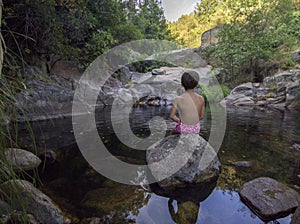 Upriver swimming pool of Vadillo Gorge, Losar de la Vera, Spain