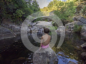 Upriver swimming pool of Vadillo Gorge, Losar de la Vera, Spain