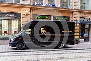 UPS Delivery Truck in City