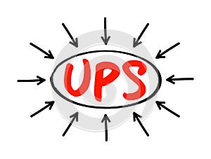 UPS - Uninterruptible Power Supply is an electrical apparatus that provides emergency power to a load when the input power source